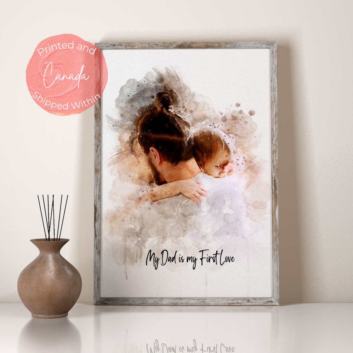 Watercolour Portrait Art for Father, Personalized Gift - Image 2