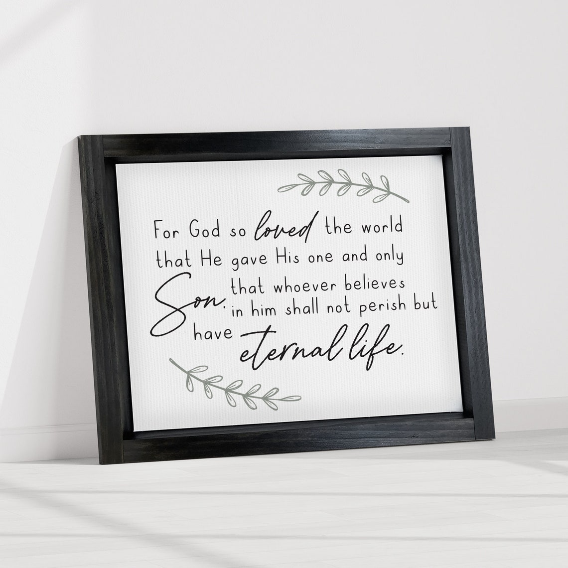 For God So Loved the World John 3:16 Bible Verse Christian Wall Poster