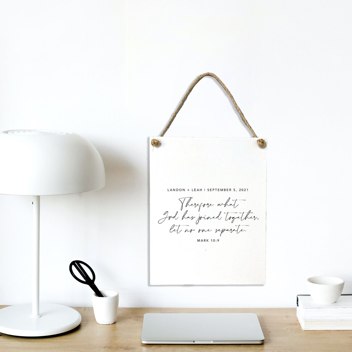Customized Wedding Bible Verse Rope Board Art Print - Image 2
