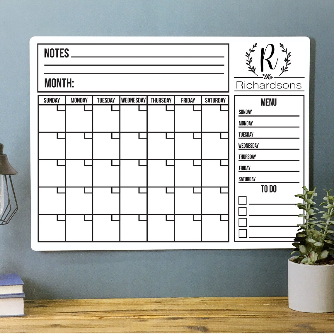 Customizable Whiteboard Calendar, Mother's Day Gift