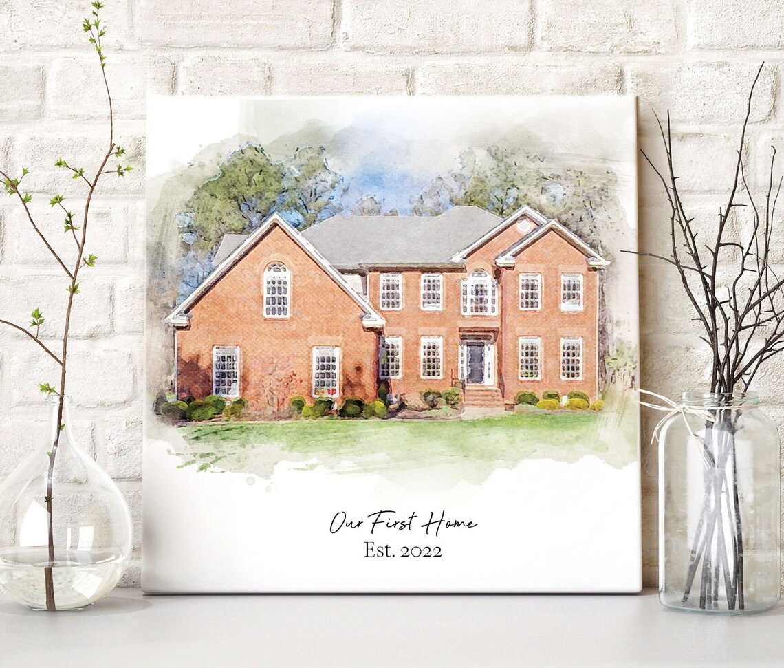 Custom Watercolor Home Portrait, Housewarming Art Print - Image 3
