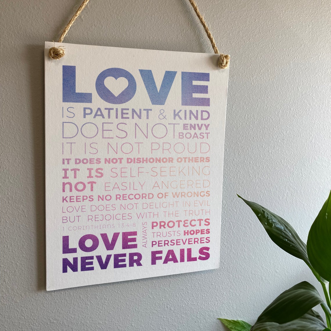 Love Is Patient Kind Bible Verse Gradient Typography Scripture Poster - Image 2