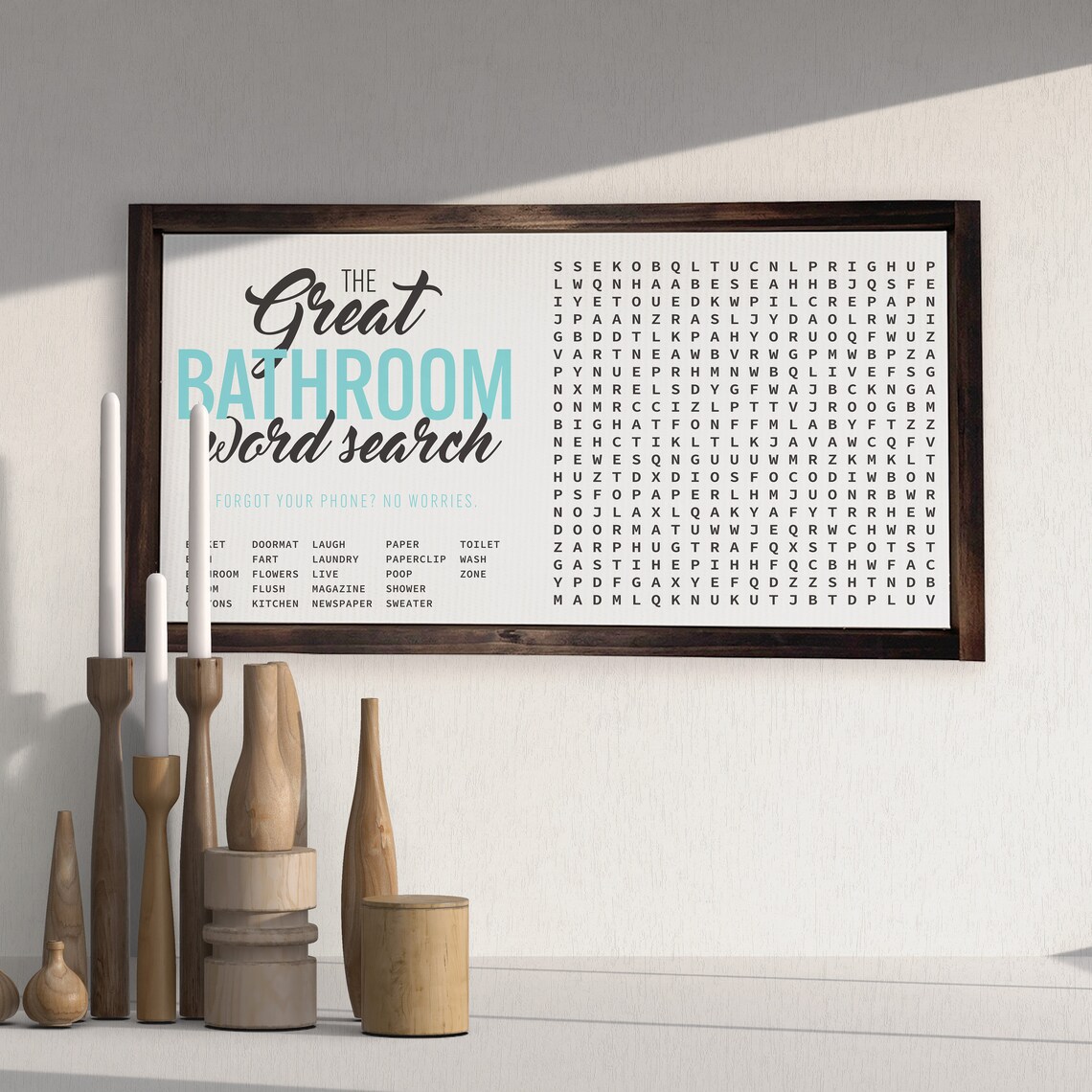 The Great Bathroom Word Search Puzzle Funny Toilet Humor Poster