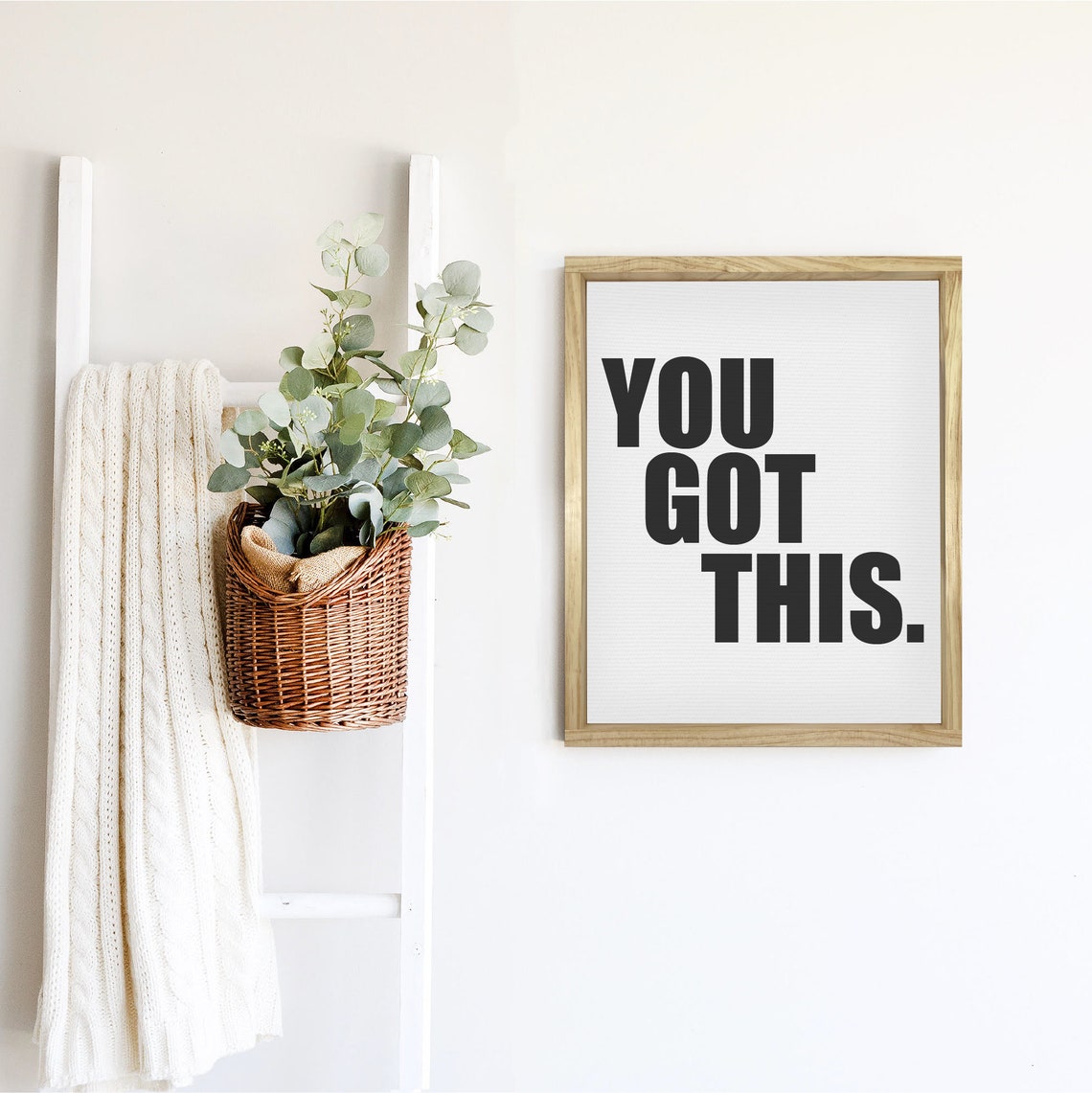 You Got This Motivational Quote Farmhouse Wood Framed Wall Sign Poster - Image 2