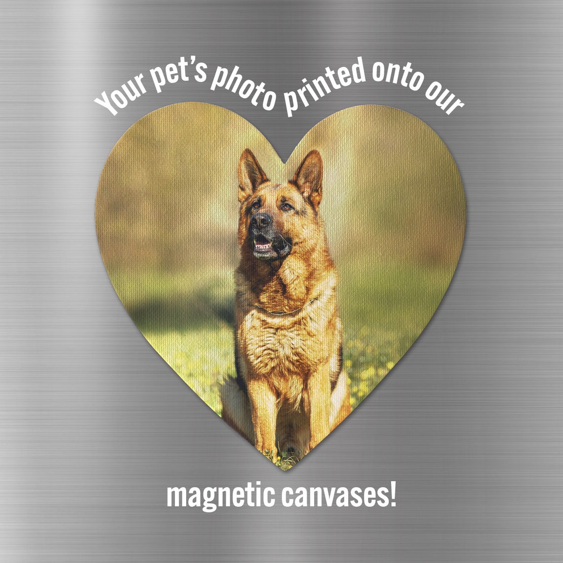 Custom Heart-Shaped Photo Magnet Fridge Display Magnetic Canvas Print