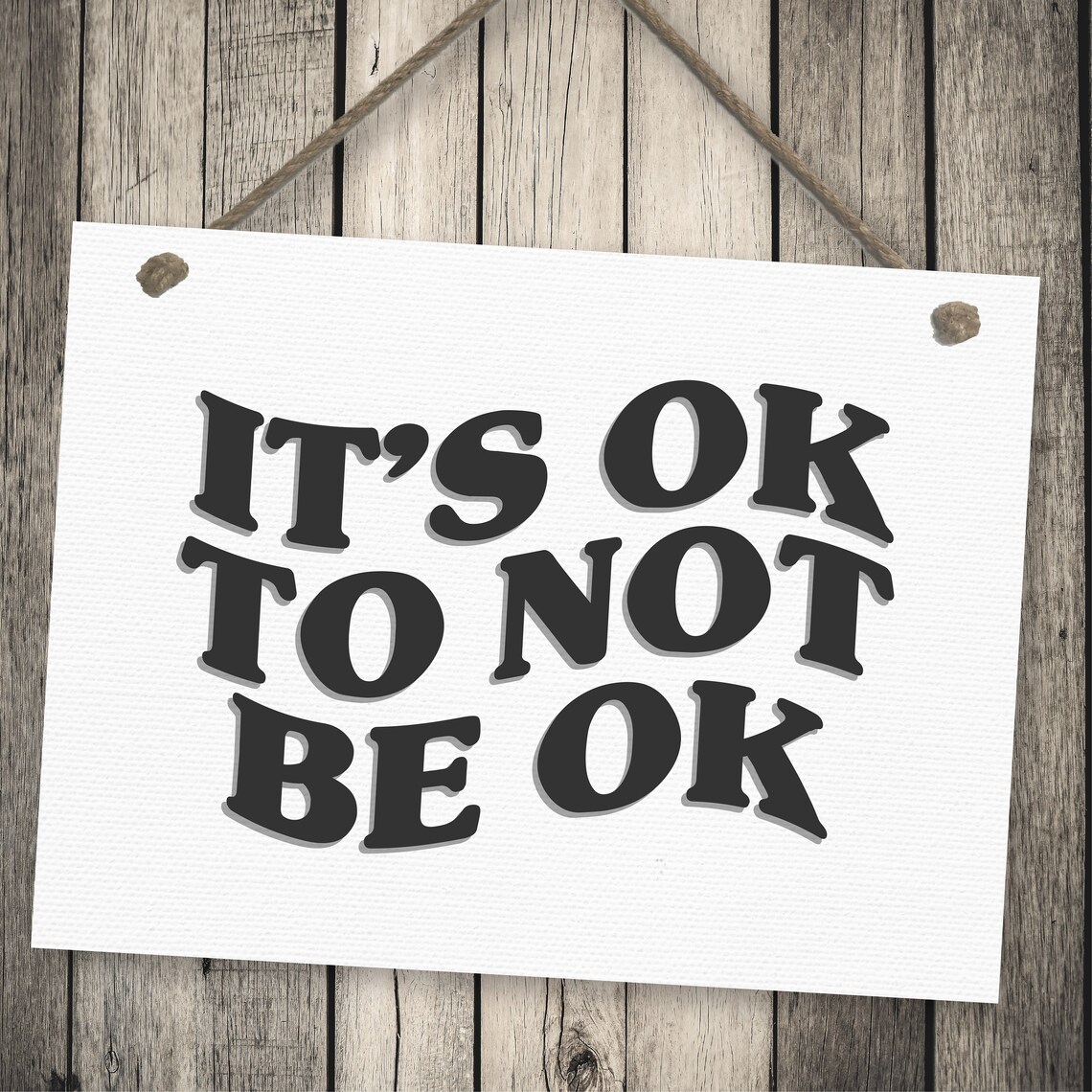 Its Ok To Not Be Ok Mental Health Awareness Retro Quote Poster - Image 2