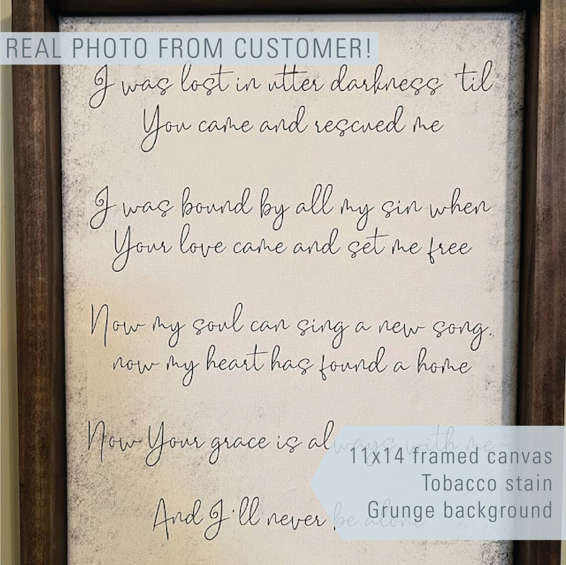 Custom Quote Poster Personalized Any Words Distressed Rustic Script Style - Image 3