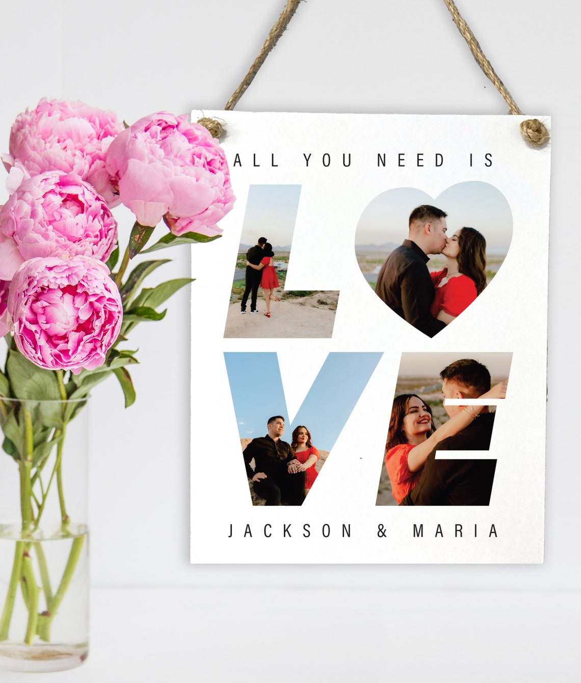 All You Need Is Love Jackson Maria Couples Photo Collage Poster - Image 2