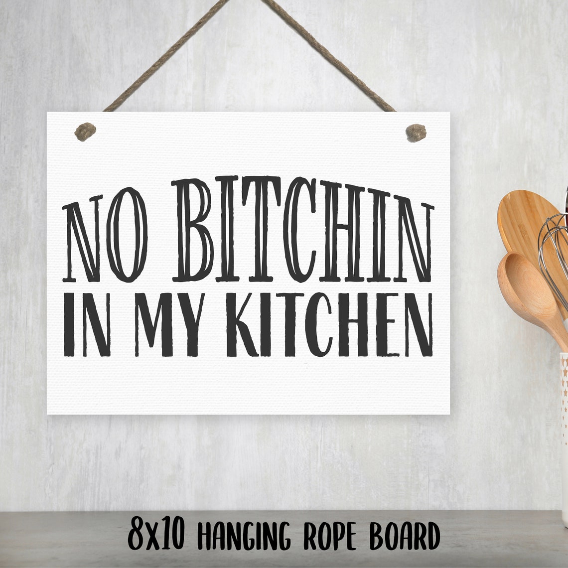 No Bitchin In My Kitchen Funny Farmhouse Kitchen Humor Poster - Image 2