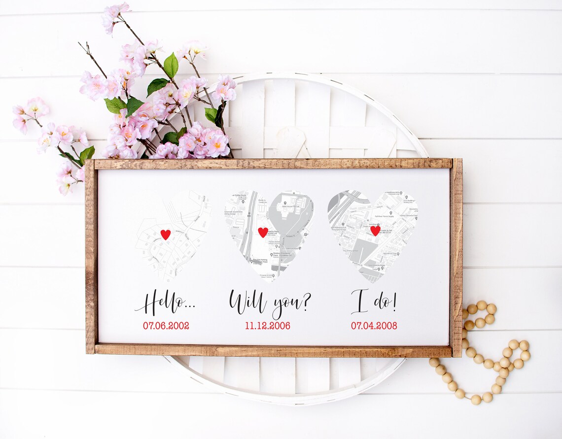 Personalized Valentine’s Day Gift, Custom Maps - Image 2