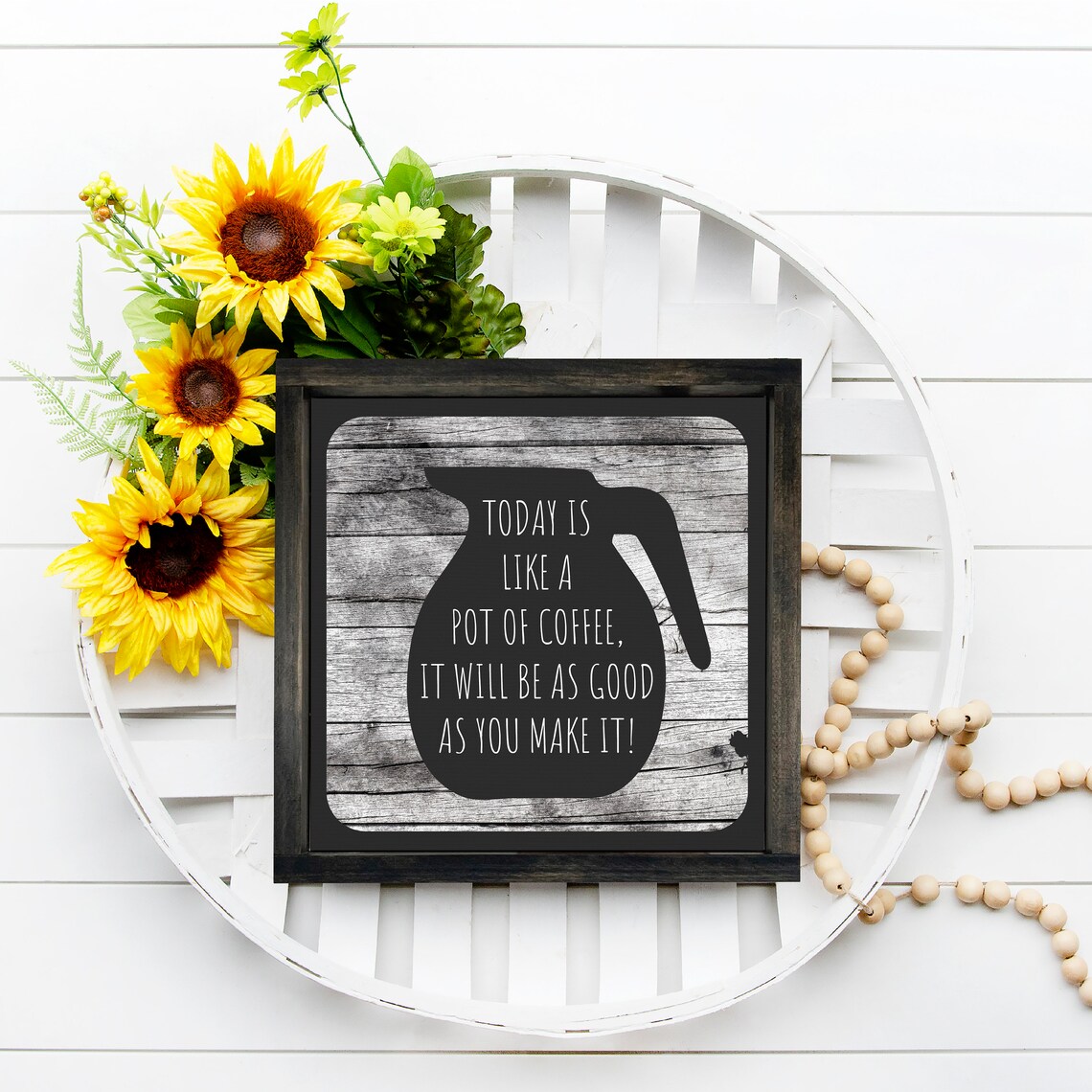 Today Is Like A Pot Of Coffee Motivational Kitchen Quote Poster - Image 3