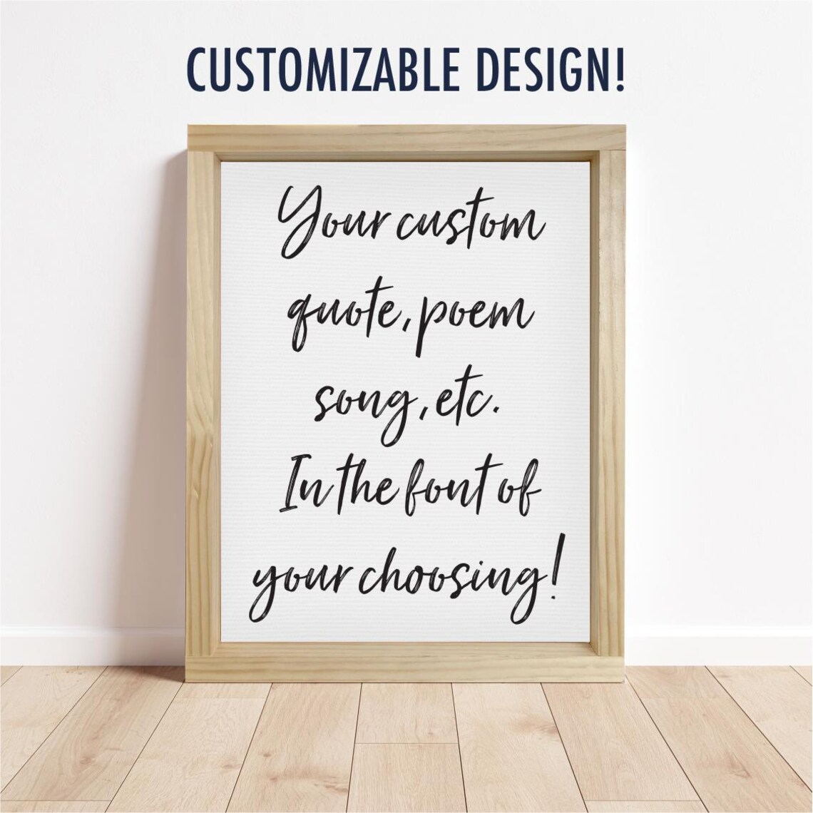 Custom Quote Personalized Sign, Typography Quote