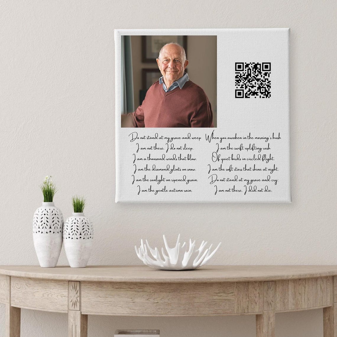 Personalized QR Code Memorial Photo Tribute Remembrance Poster - Image 2