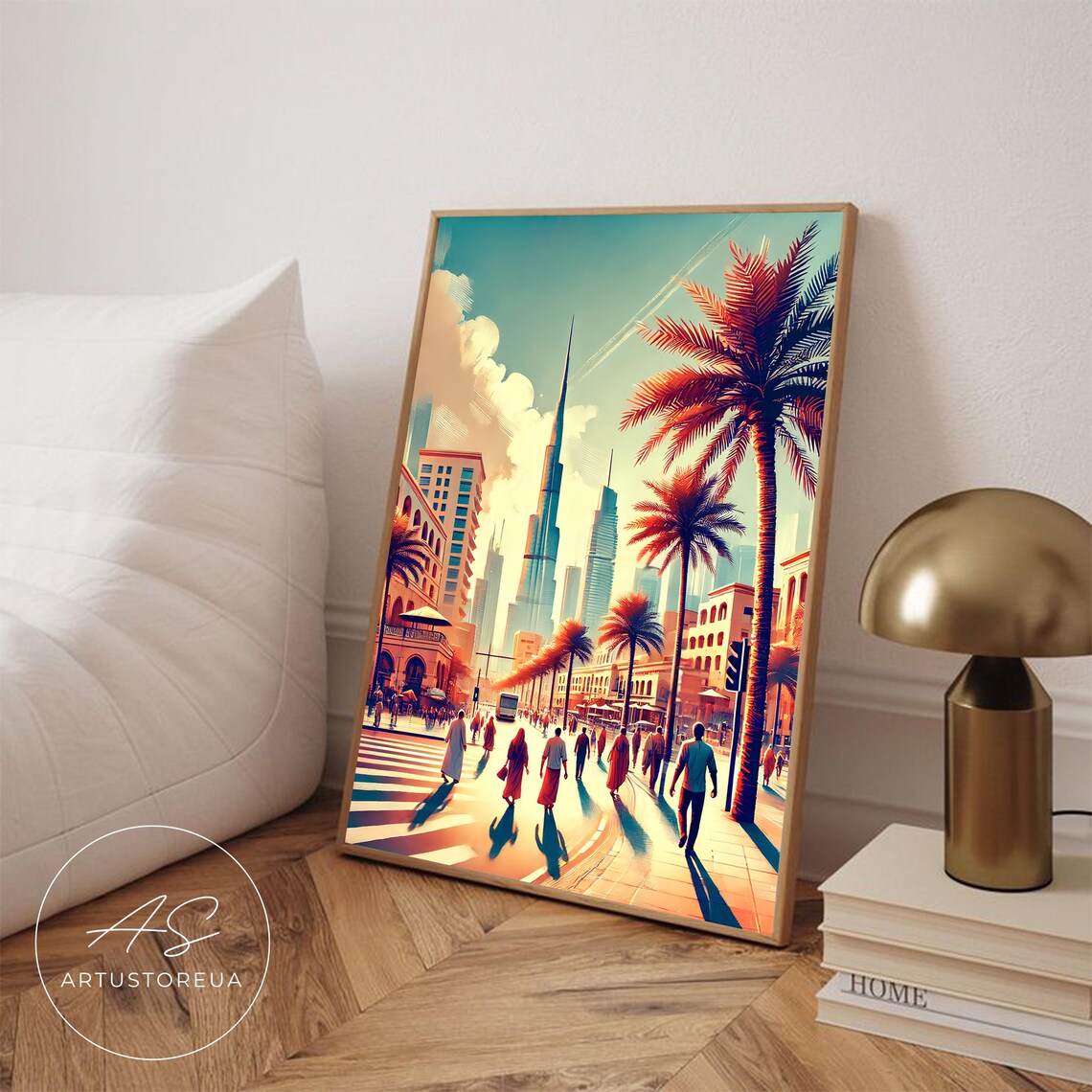 Dubai Poster, Cityscape Skyline Art Print
