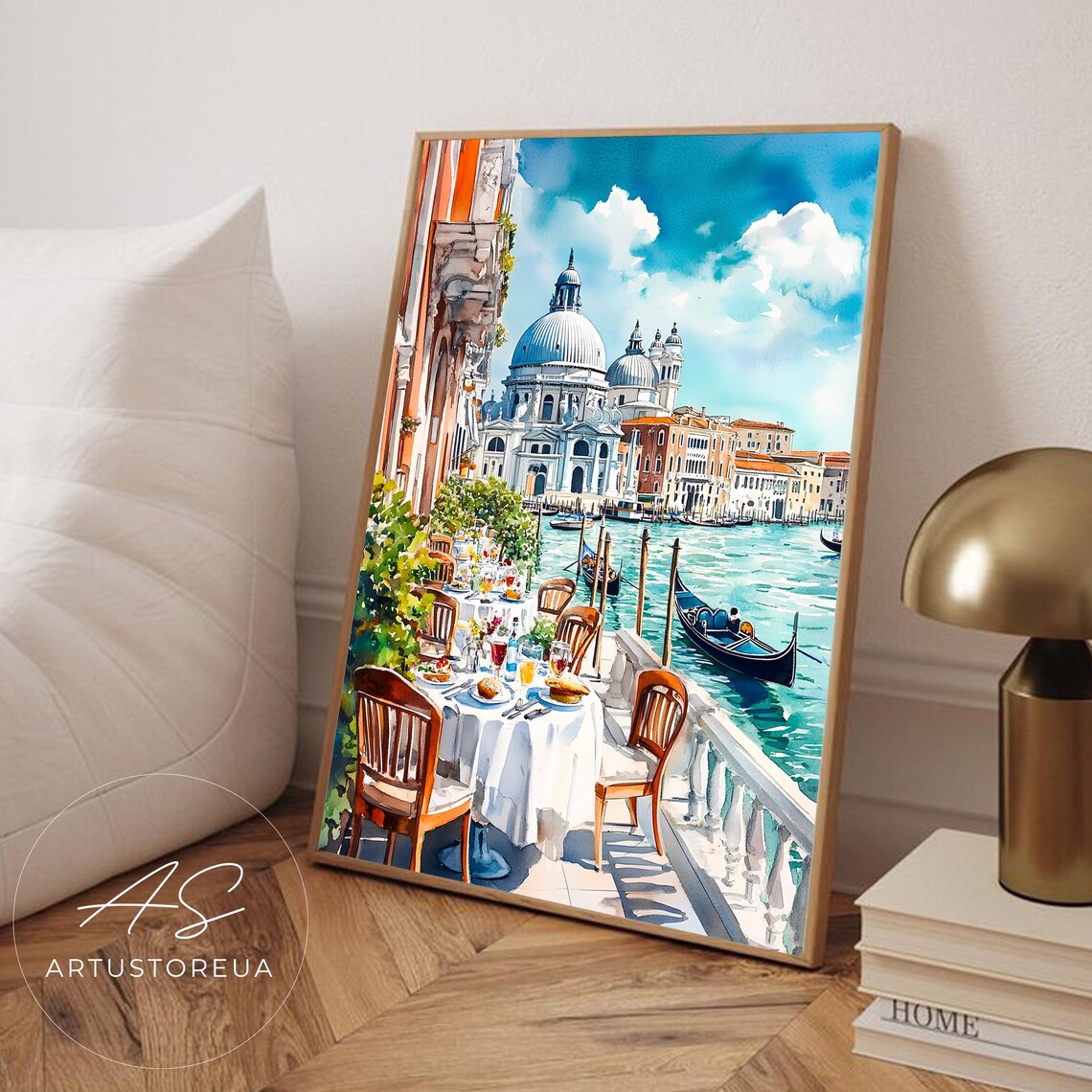 Italy Print, Romantic Venice Travel Poster