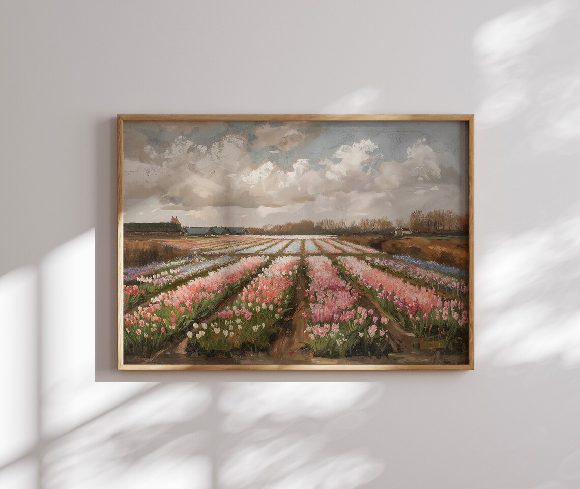 Field Of Flowers Print Painting Landscape Country Field Wall Art Farmhouse Wall Decor Cottage Decor Art Wall Art - Image 2