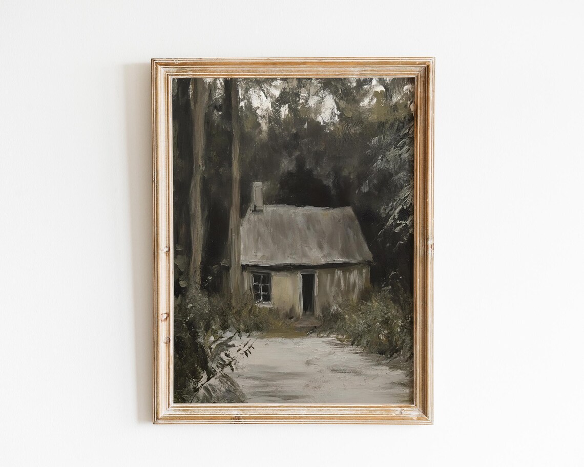 Vintage Cabin In The Woods, Moody Forest Path
