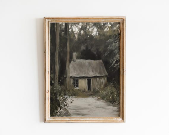 Vintage Cabin In The Woods, Moody Forest Path
