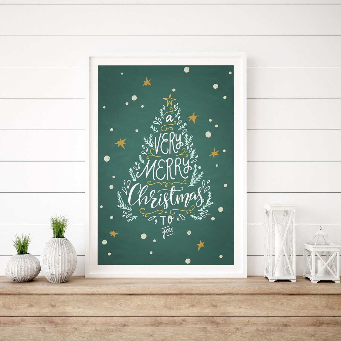 Christmas Tree Print, Merry Christmas Winter Decor - Image 3