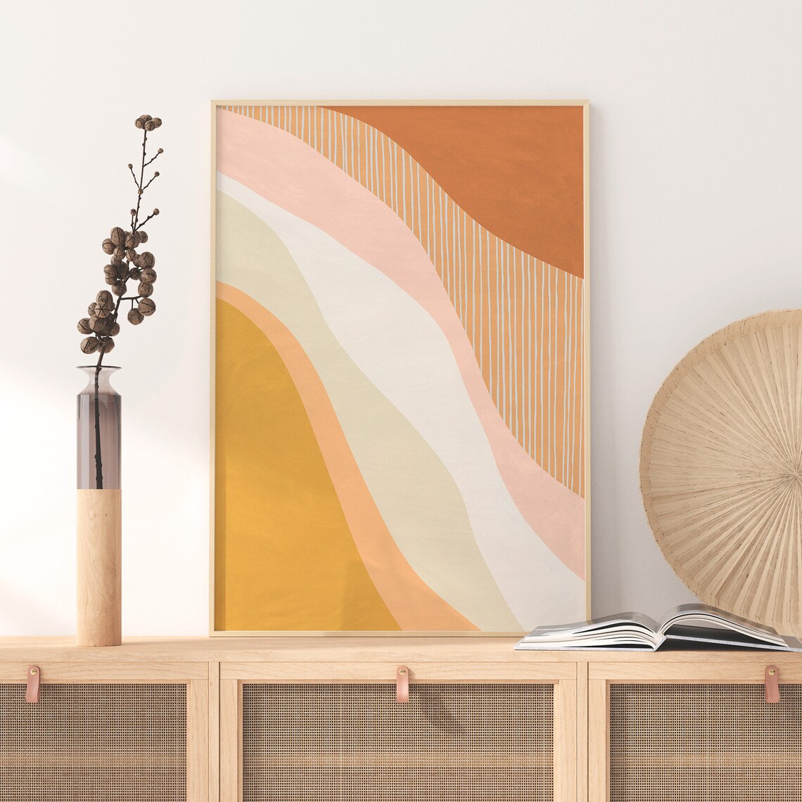 Boho Abstract Art Print, Modern Bedroom Decor - Image 4