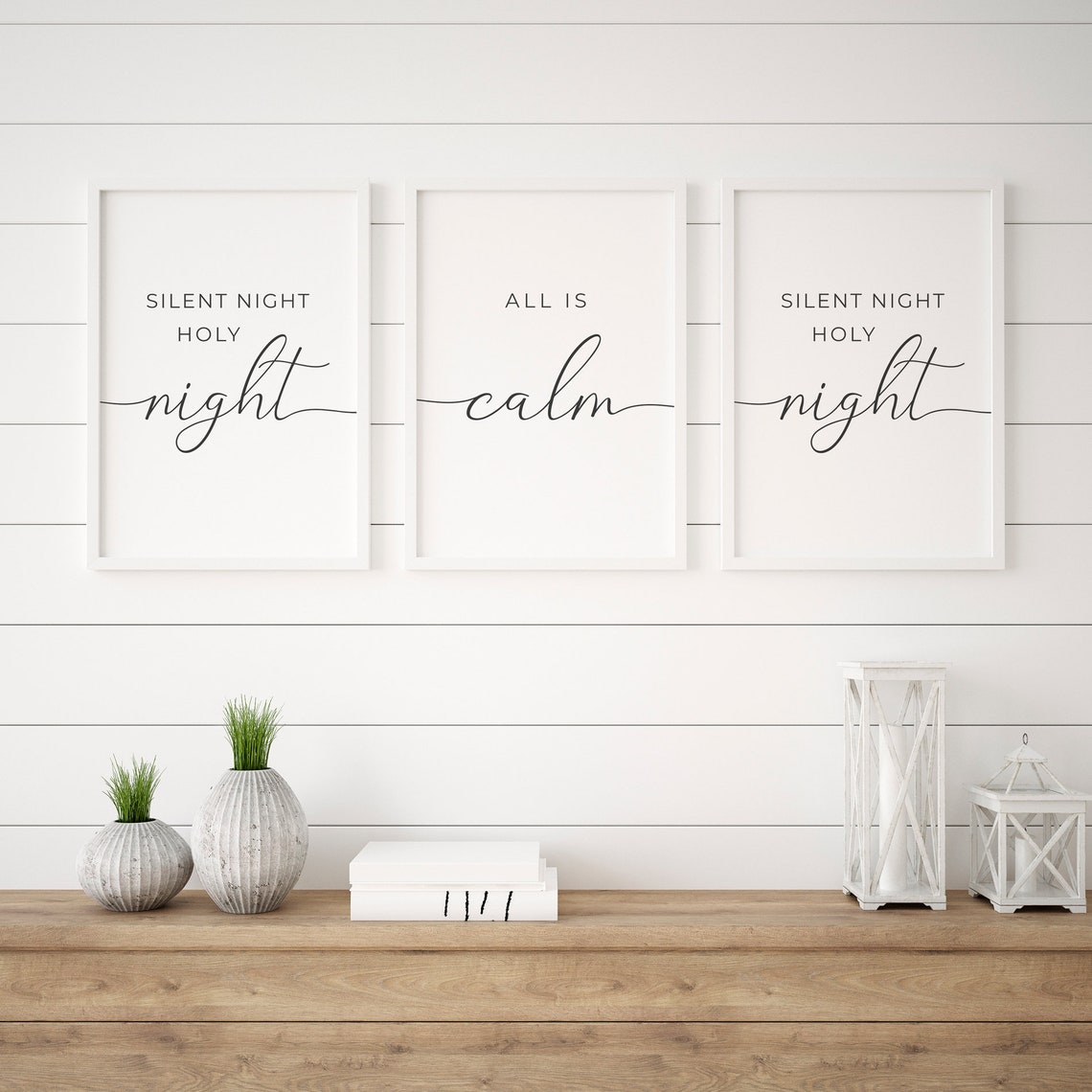Silent Night Holy Night All Is Calm Bright Christmas Trio Poster - Image 2