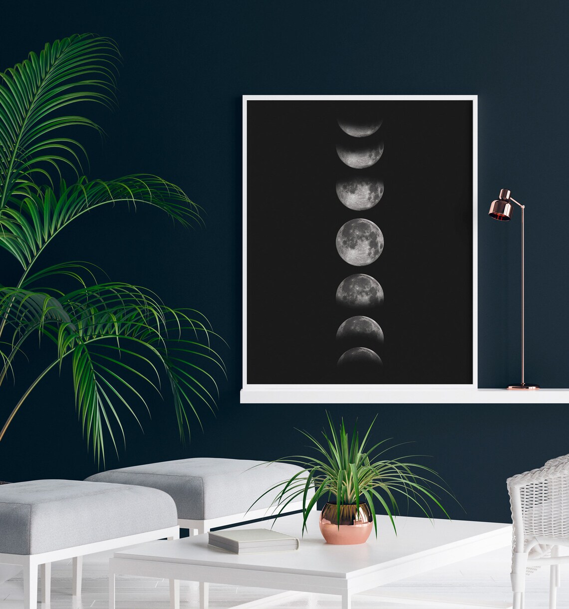 Lunar Moon Poster, Moon Cycle Wall Art Print - Image 3