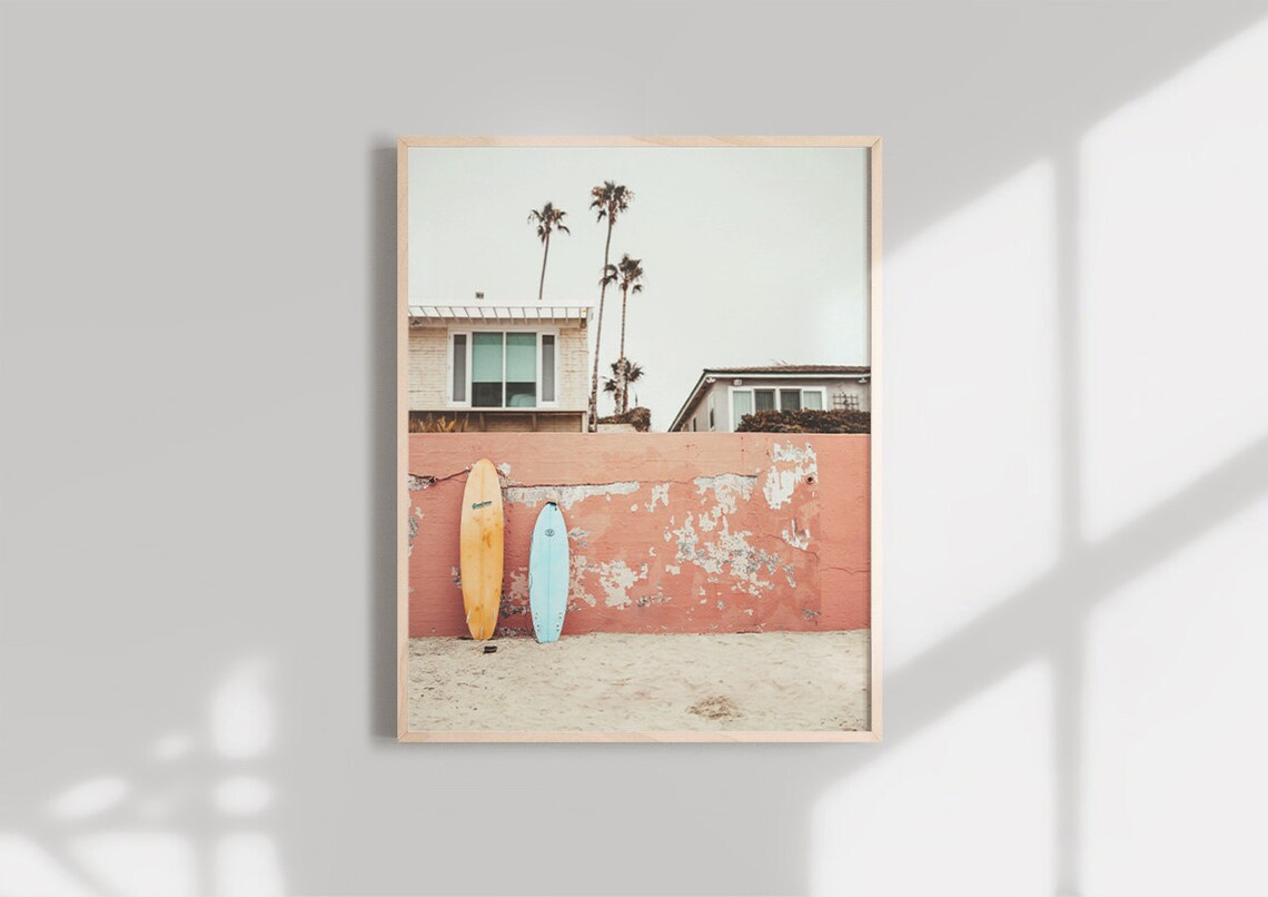 Hawaii Surf Print, Coastal Beach Wall Art - Image 2