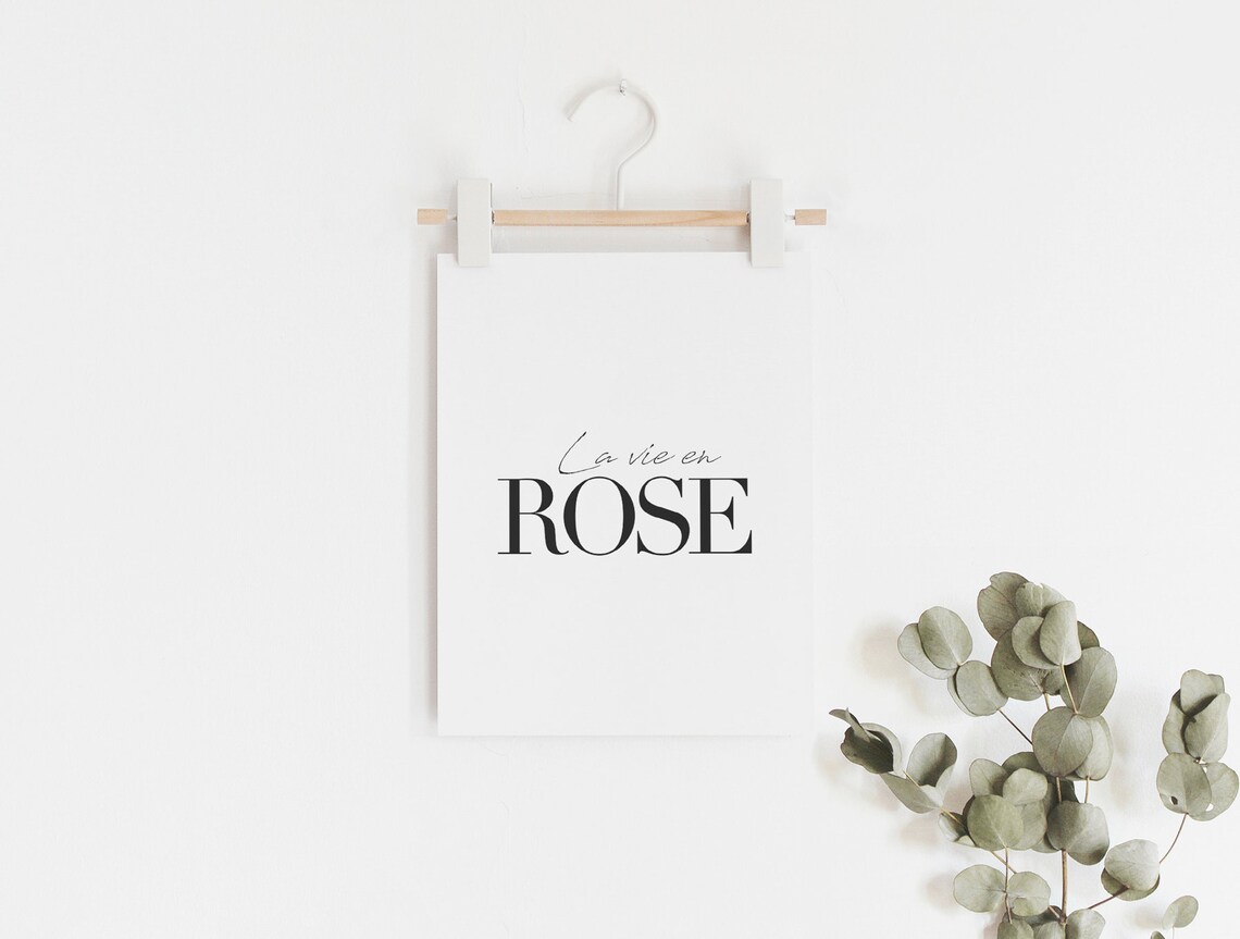 La Vie En Rose French Quote Typography Art Print - Image 3