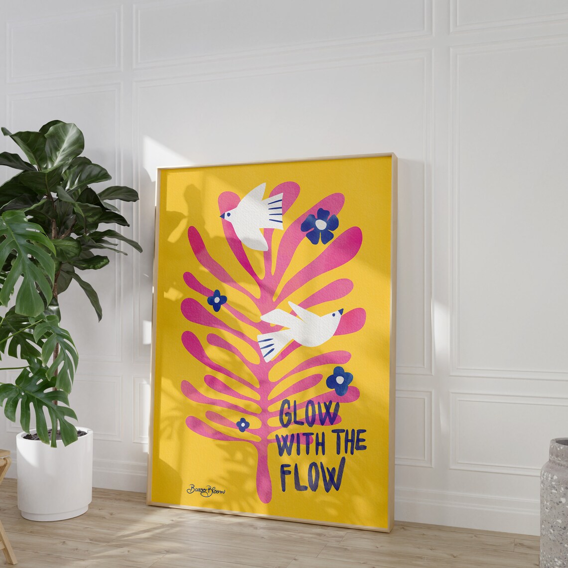 Birds and Flowers Glow With The Flow Poster - Image 3