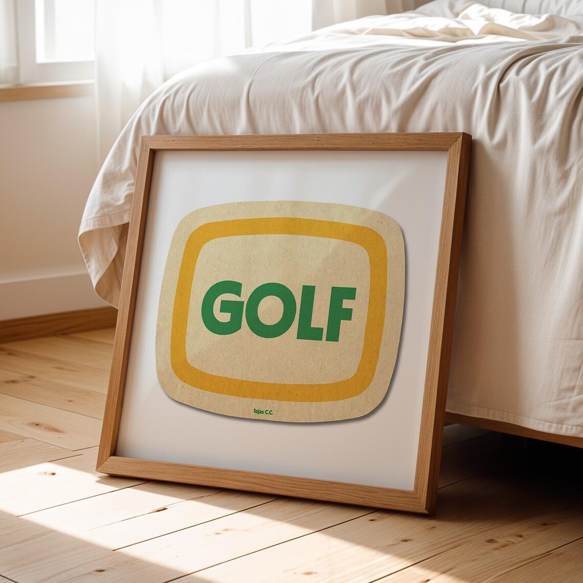 GOLF Retro Rounded Badge Green Gold Vintage Style Sports Wall Poster - Image 4