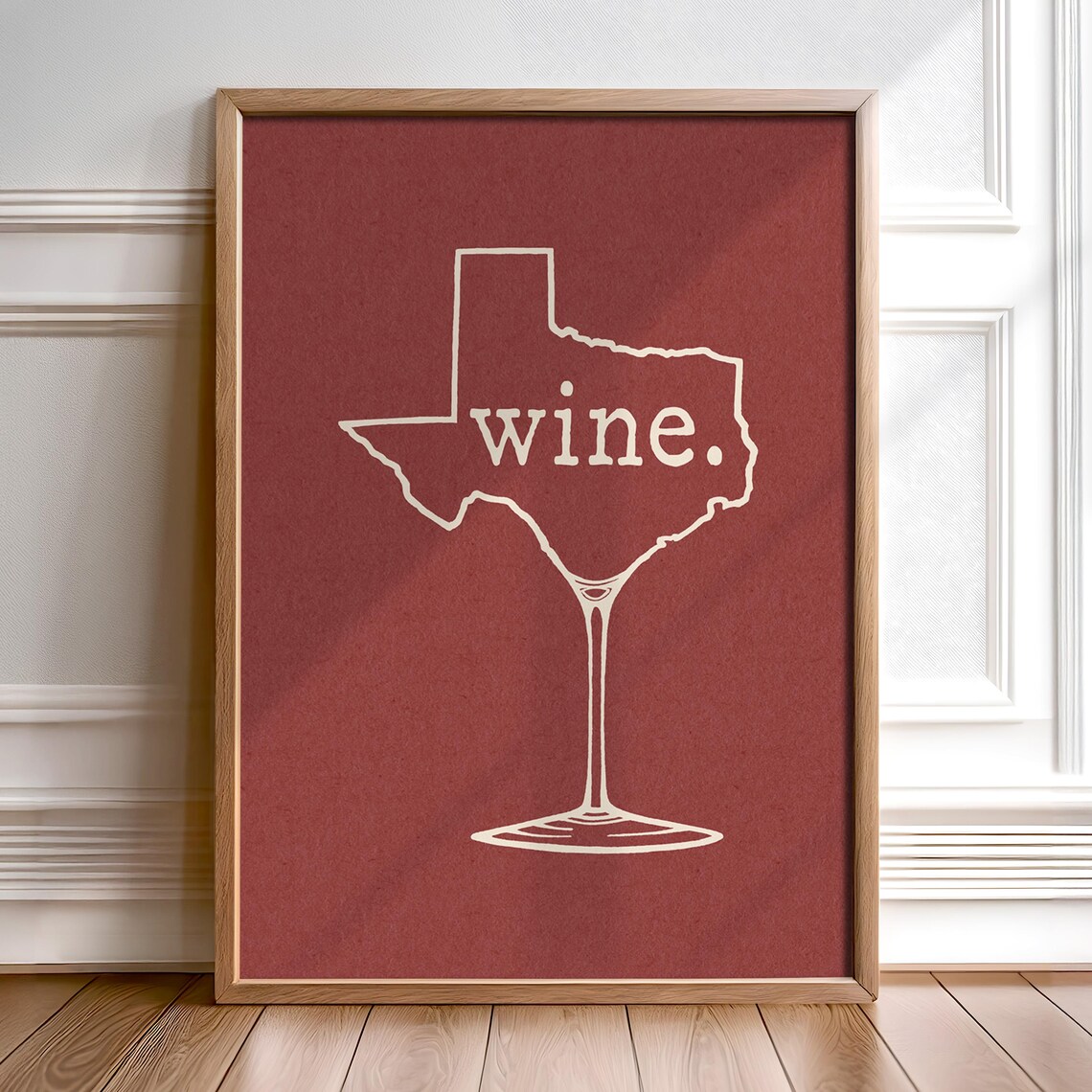 Texas Wine Art Print, Kitchen and Dining Room Decor