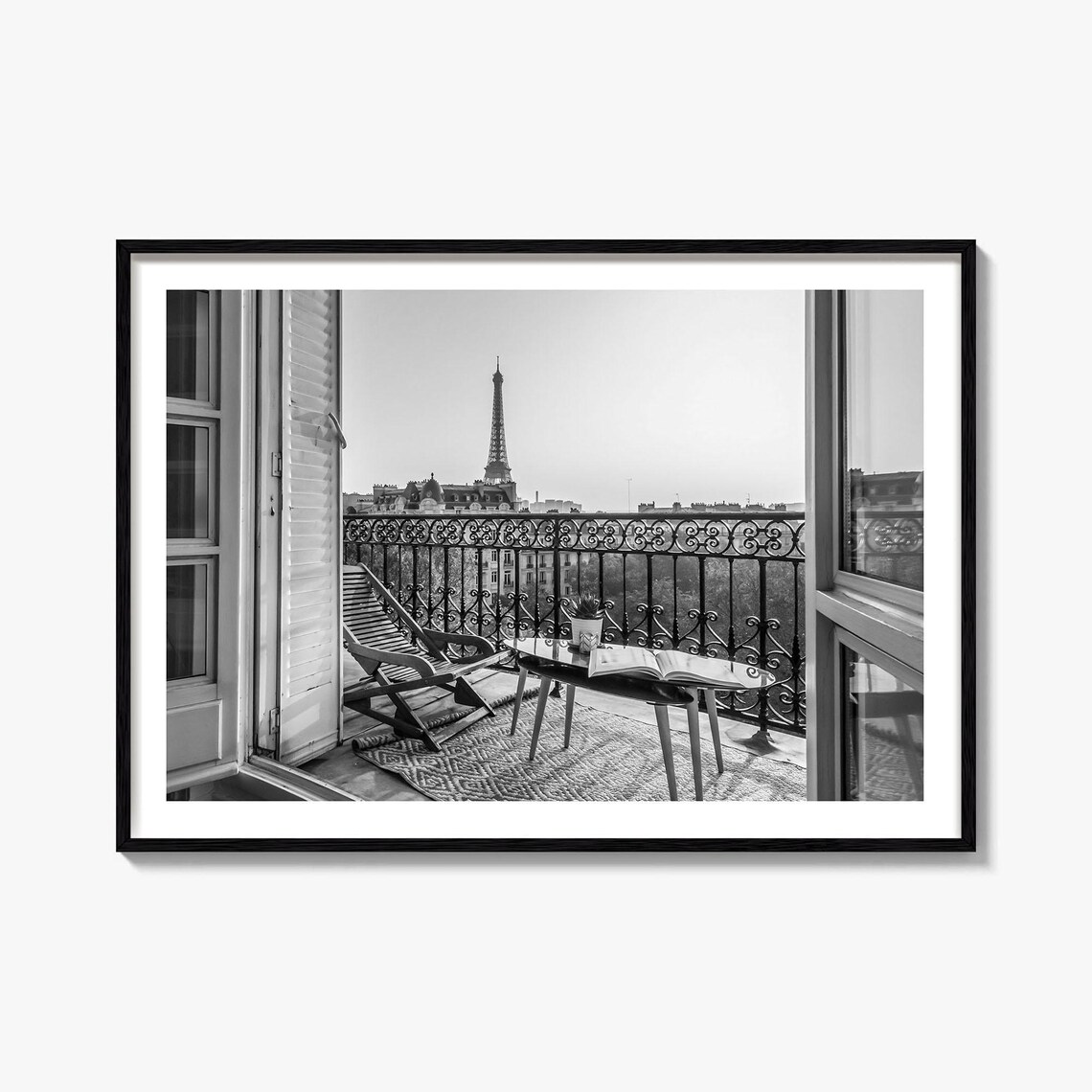 Paris Black And White Travel Poster, Photography Print