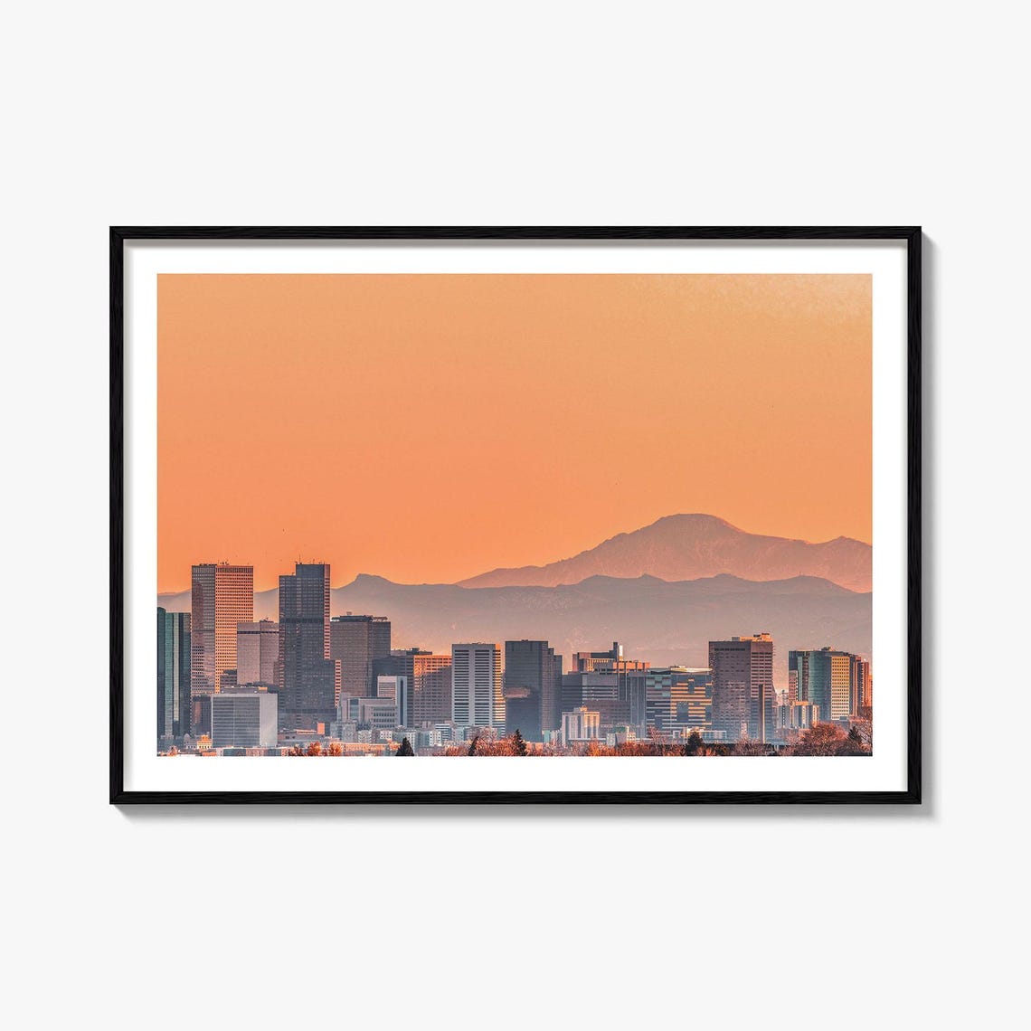 Denver Colorado Sunset Skyline Rocky Mountains Panorama Poster