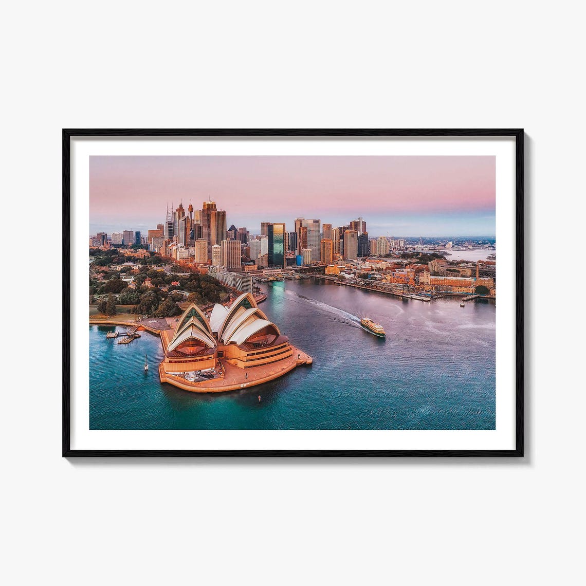 Sydney Opera House Harbour Aerial Sunset Skyline Photo Poster
