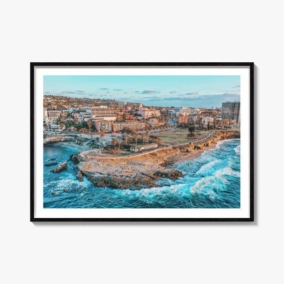 La Jolla Travel Street Map Poster Print