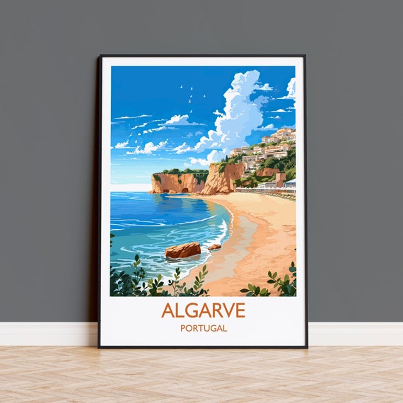 Algarve Travel Poster, Portugal Place Print