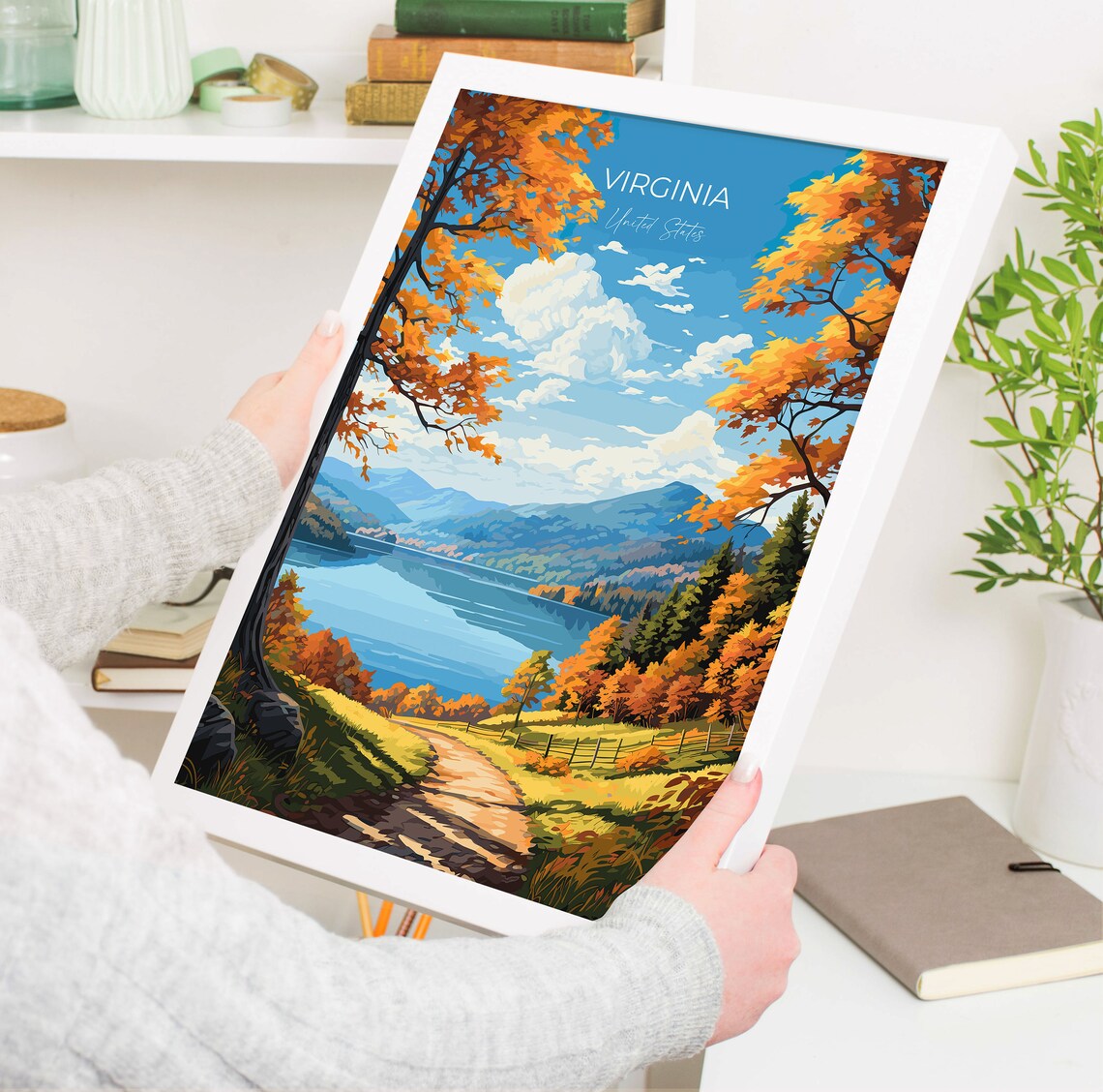 Virginia Autumn Travel Poster Art Print, USA Gift - Image 5