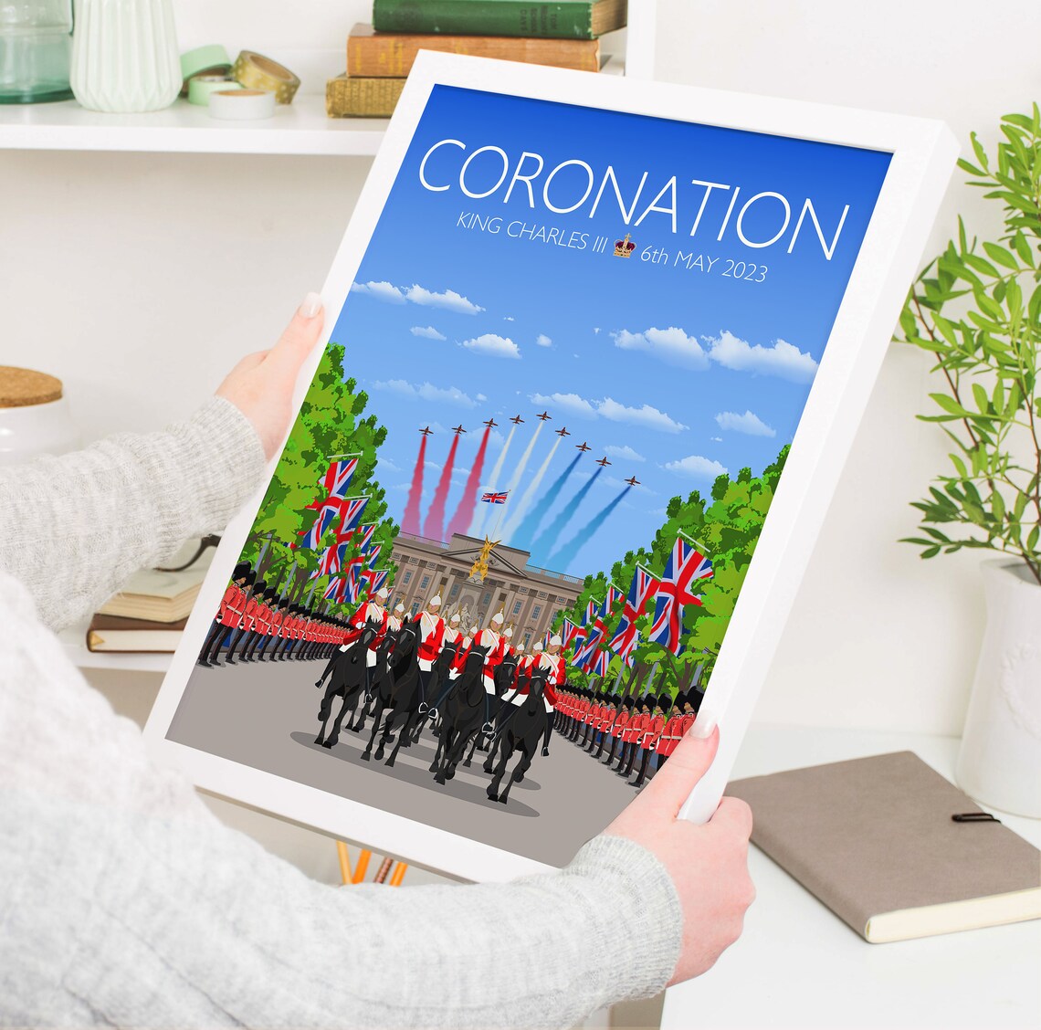 King Charles III Coronation Buckingham Palace Mall 2023 Flypast Poster - Image 5
