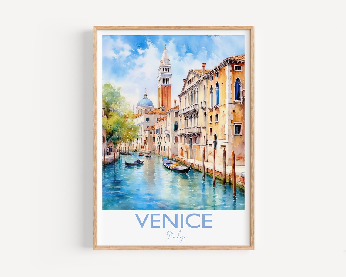 Venice Travel Poster, Watercolor Travel Print