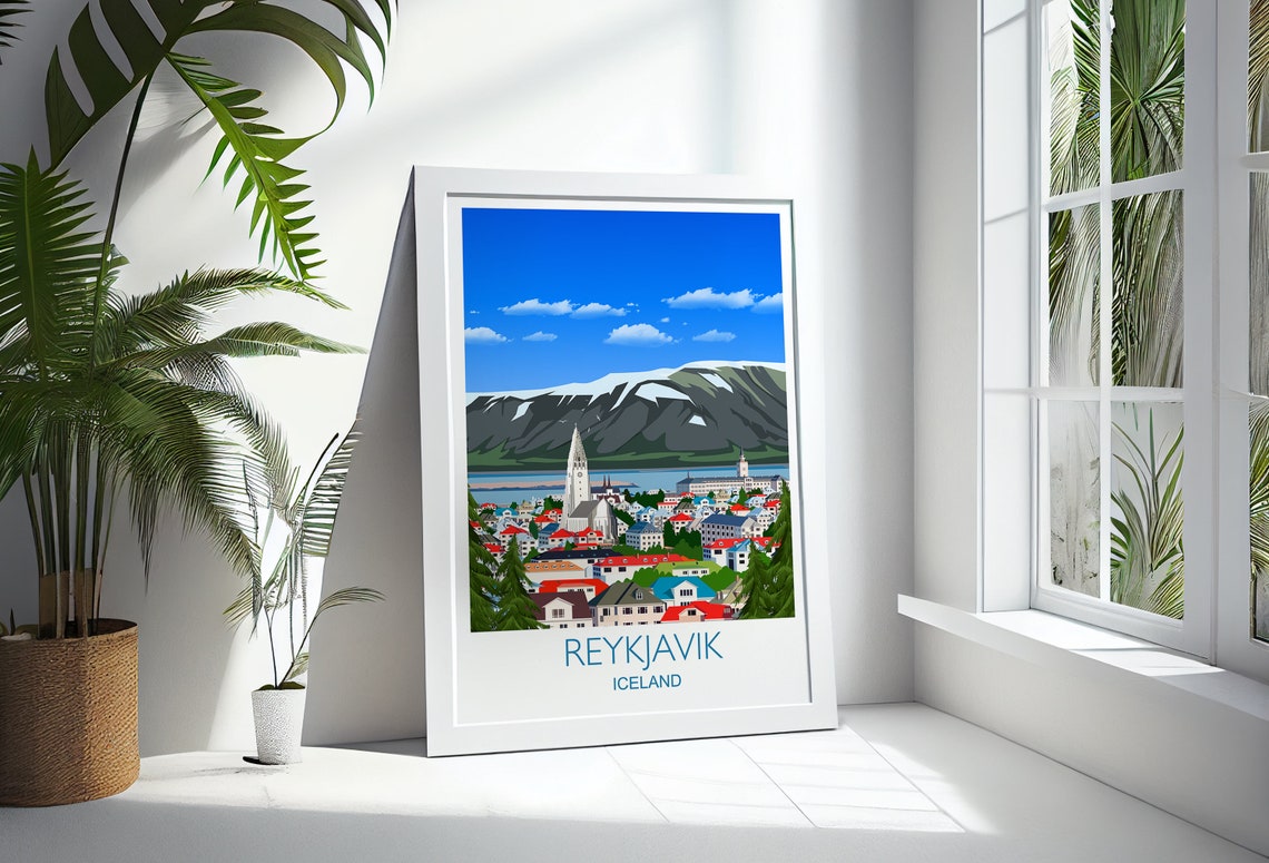 Reykjavik Art Lovers Gift Travel Poster - Image 3