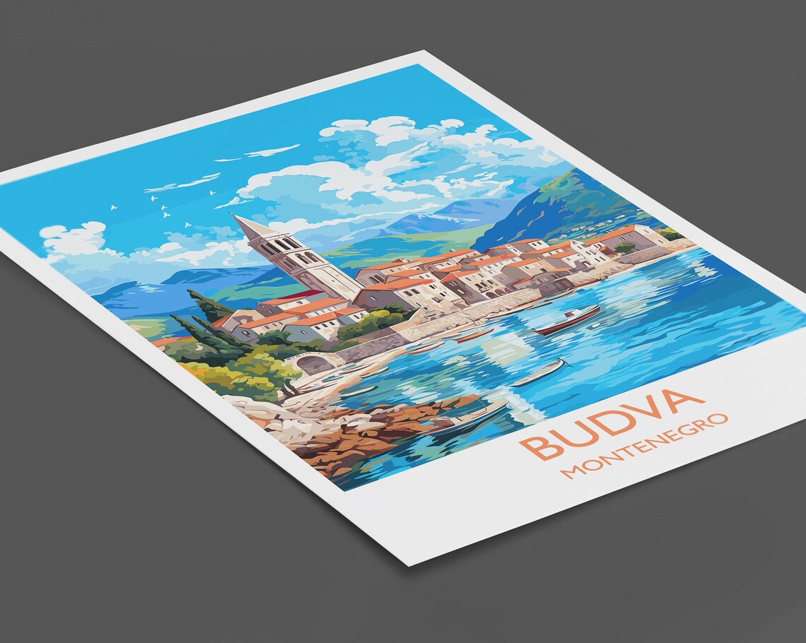 Budva Travel Poster, Montenegro Europe Art Print - Image 2