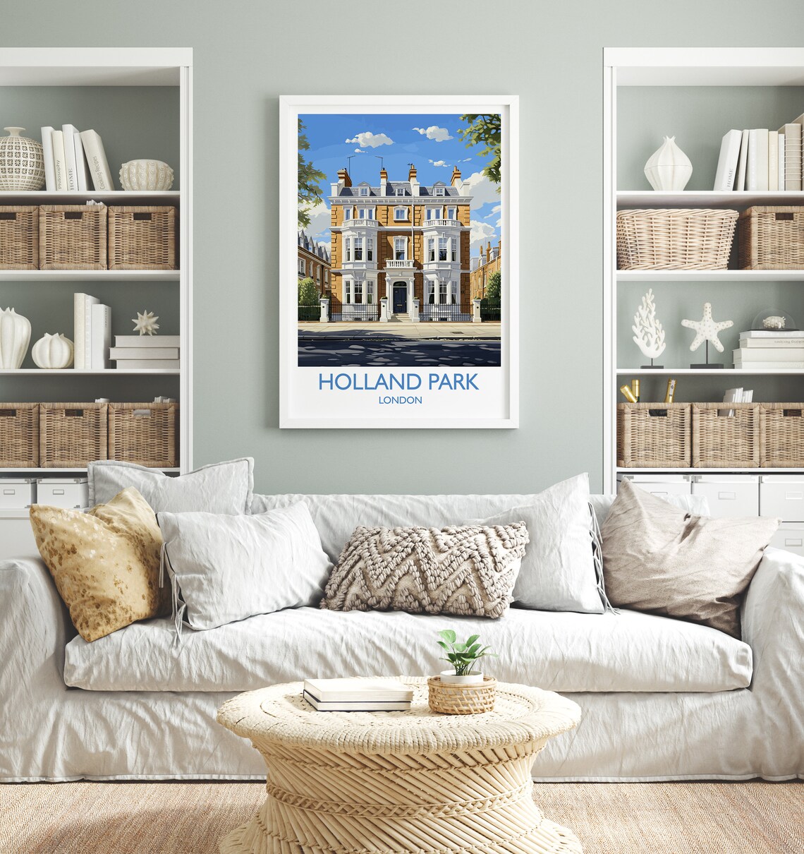 Holland Park London Victorian Townhouse Street Vintage Poster - Image 4