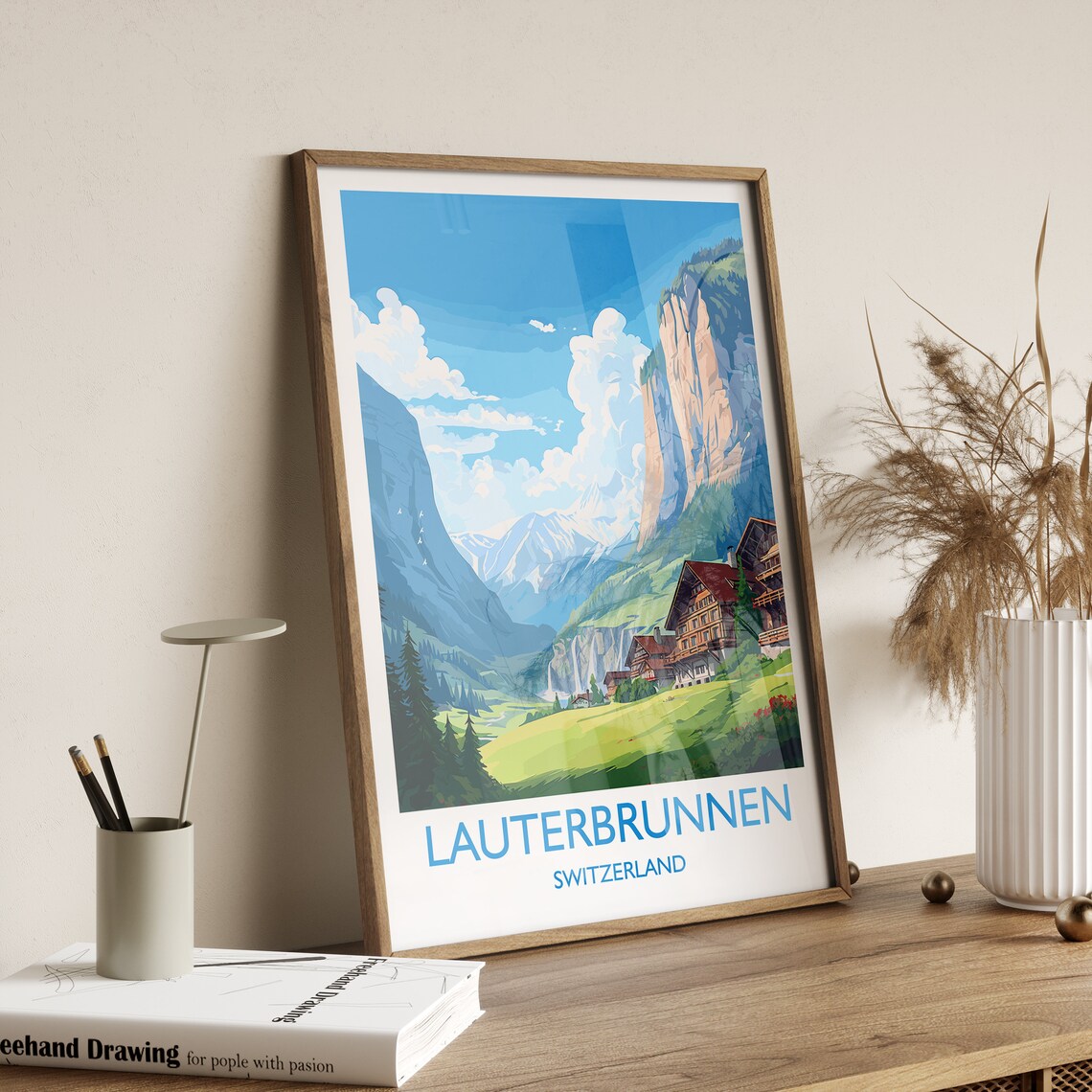 Lauterbrunnen Travel Poster, Switzerland Art Print - Image 3