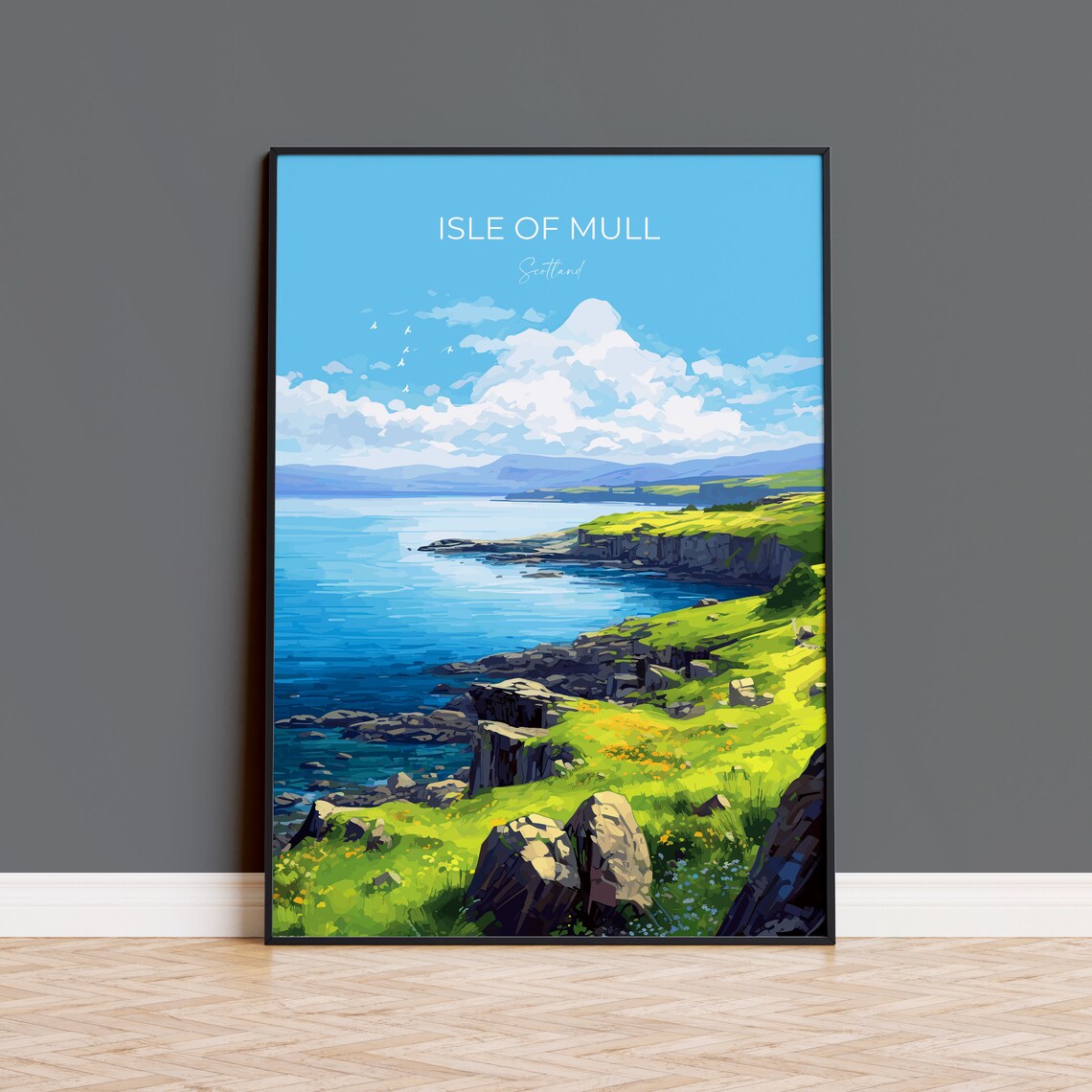 Isle Of Mull Travel Poster, Scotland Wall Art Print
