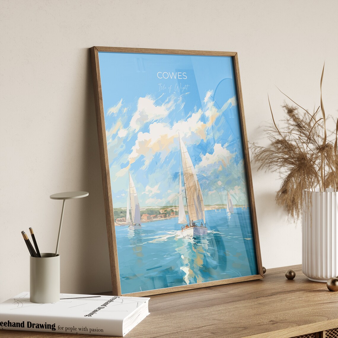 Cowes Sailing Travel Poster, Isle Of Wight - Image 3