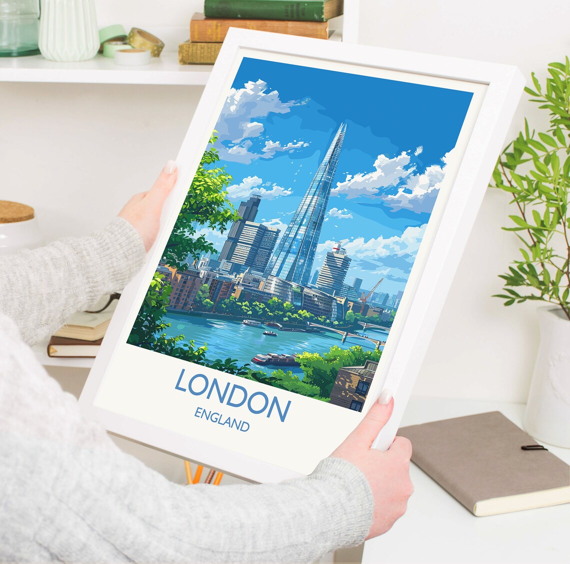 London Travel Poster, The Shard Art Print - Image 3