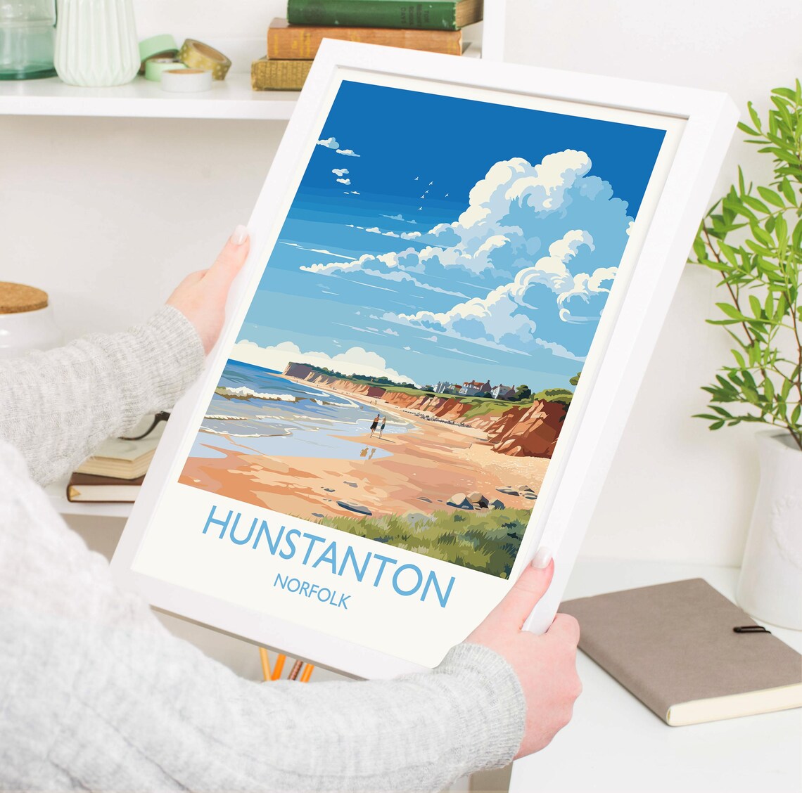 Hunstanton Beach Travel Poster, Norfolk England - Image 3