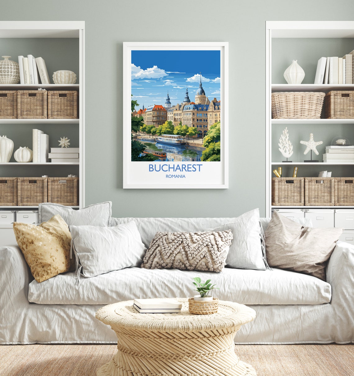 Bucharest Romania Riverfront Belle Epoque Vintage Travel Poster - Image 4