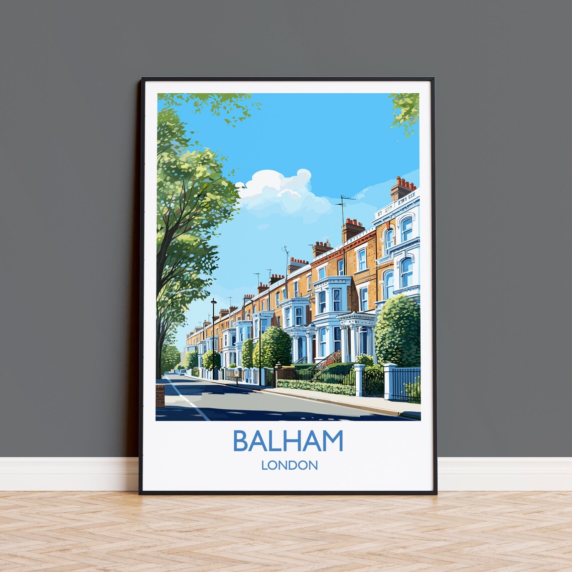 Balham Travel Poster, London Travel Print