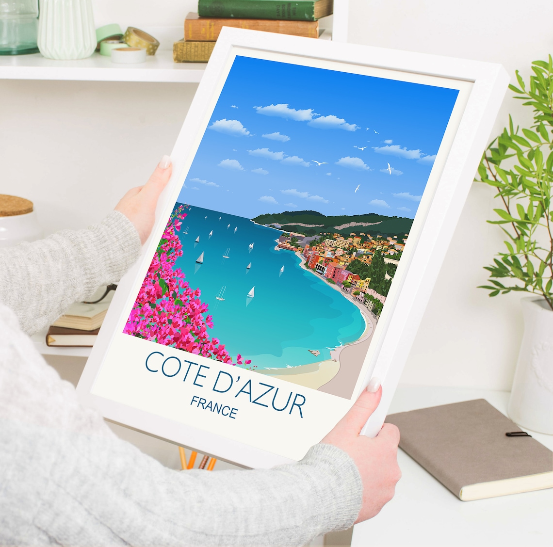 Cote Dazur Travel Print, French Riviera Wall Art - Image 3